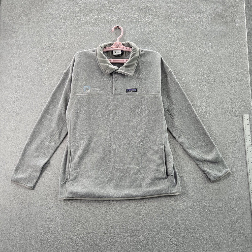 Patagonia Women Sweatshirt XL Gray Better Sweater Logo Embroidery Fleece Snap